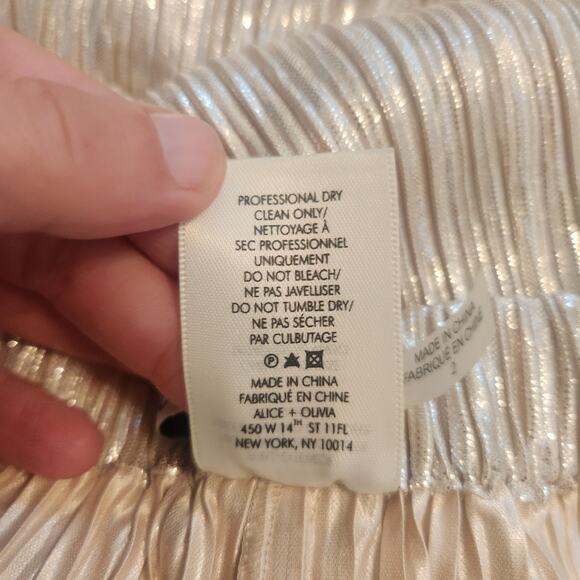 FLAW Alice + Olivia Elba Pants Size 2 Womens Pleated Crop Metallic Gold Cocktail - Picture 10 of 13